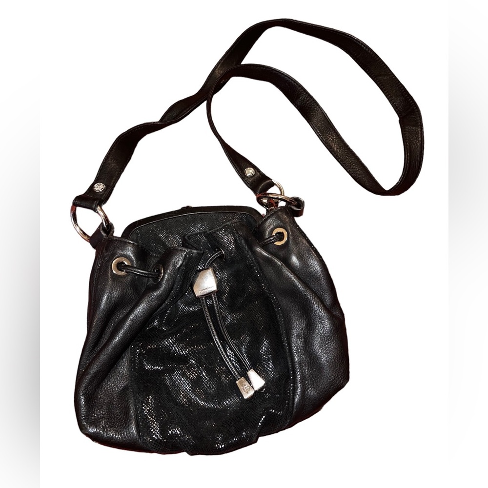 B. Makowsky Drawstring Leather Crossbody